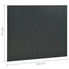 Vidaxl 5-panelové paravány 2 ks antracitové 200x180 cm oceľ