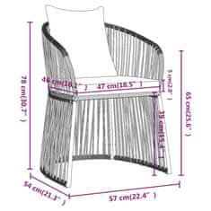 Vidaxl 7-dielna záhradná jedálenská súprava s vankúšmi čierna