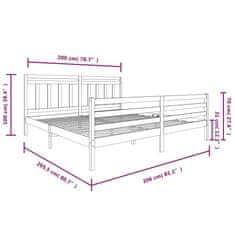 Vidaxl Posteľný rám medovo-hnedý masívne drevo 200x200 cm