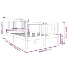 Vidaxl Posteľný rám biely masívne drevo 120x200 cm