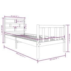 Vidaxl Posteľný rám masívna borovica 75x190 cm 2FT6 malé jednolôžko