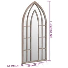 Vidaxl Zrkadlo pieskové 100x45 cm železo interiérové