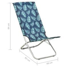 Petromila vidaXL Skladacie plážové stoličky 2 ks potlač s listami látka