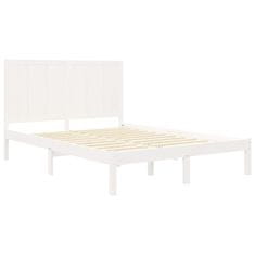 Vidaxl Rám postele, biely, masívne borovicové drevo, 120x200 cm