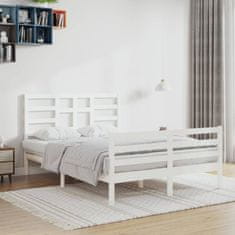 Vidaxl Rám postele, biely, masívne drevo, 120 x 200 cm