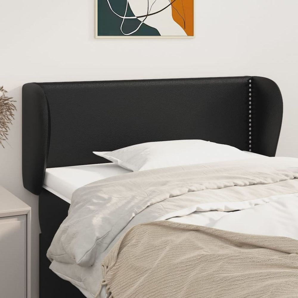 Vidaxl Čelo postele so záhybmi čierne 83x23x78/88 cm umelá koža