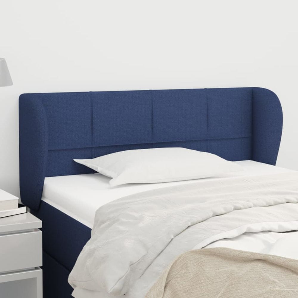 Vidaxl Čelo postele so záhybmi modrý 93x23x78/88 cm látka