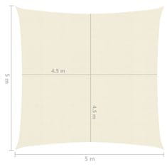 Petromila vidaXL Tieniaca plachta 160 g/m², krémová 5x5 m, HDPE