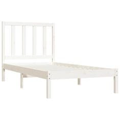 Vidaxl Rám postele, biely, masívne borovicové drevo, 75x190 cm, jednolôžkový