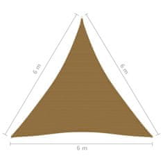 Vidaxl Tieniaca plachta 160 g/m2 sivohnedá 6x6x6 m HDPE