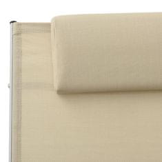 Vidaxl 310530 Sun Lounger with Pillow Textilene Cream