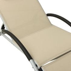 Vidaxl 310530 Sun Lounger with Pillow Textilene Cream