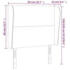 Vidaxl Čelo postele so záhybmi bledosivé 83x23x118/128 cm látka