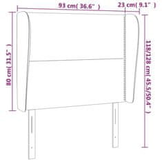 Vidaxl Čelo postele so záhybmi sivé 93 x 23 x 118/128 cm umelá koža