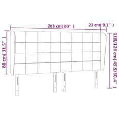 Vidaxl Čelo postele so záhybmi tmavohnedé 203x23x118/128 cm látka