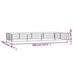 Petromila vidaXL Ohrádka pre psov 12 panelov čierna 100x50 cm práškovaná oceľ