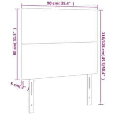 Vidaxl Čelo postele s LED modré 90x5x118/128 cm látka