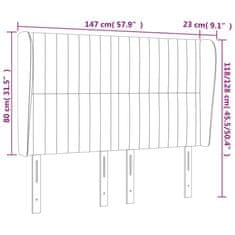 Vidaxl Čelo postele so záhybmi čierne 147x23x118/128 cm látka