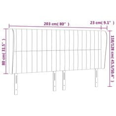 Vidaxl Čelo postele so záhybmi tmavozelený 203x23x118/128 cm zamat