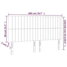 shumee Čelo postele s LED čierne 200x5x118/128 cm látka