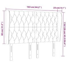 Vidaxl Čelo postele so záhybmi tmavosivé 163x23x118/128 cm zamat