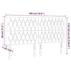 Vidaxl Čelo postele s LED ružové 180x7x118/128 cm zamat