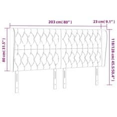 Vidaxl Čelo postele so záhybmi čierne 203x23x118/128 cm látka