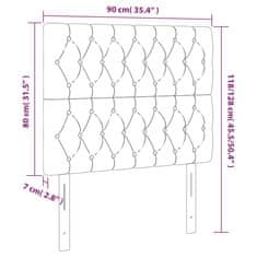 Vidaxl Čelo postele s LED tmavozelené 90x7x118/128 cm zamat