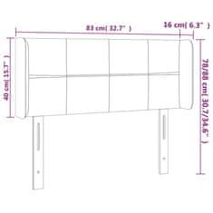 Vidaxl Čelo postele s LED bledosivé 83x16x78/88 cm látka