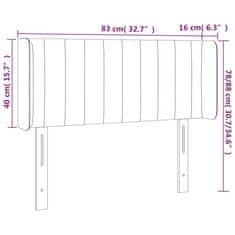 Vidaxl Čelo postele s LED modré 83x16x78/88 cm látka