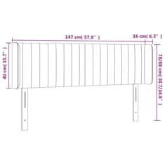 Vidaxl Čelo postele s LED krémové 147x16x78/88 cm látka