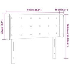 Vidaxl Čelo postele s LED tmavohendé 93x16x78/88 cm látka