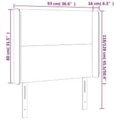 Vidaxl Čelo postele s LED bledosivé 93x16x118/128 cm látka