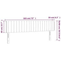 Vidaxl Čelo postele s LED modré 183x16x78/88 cm látka