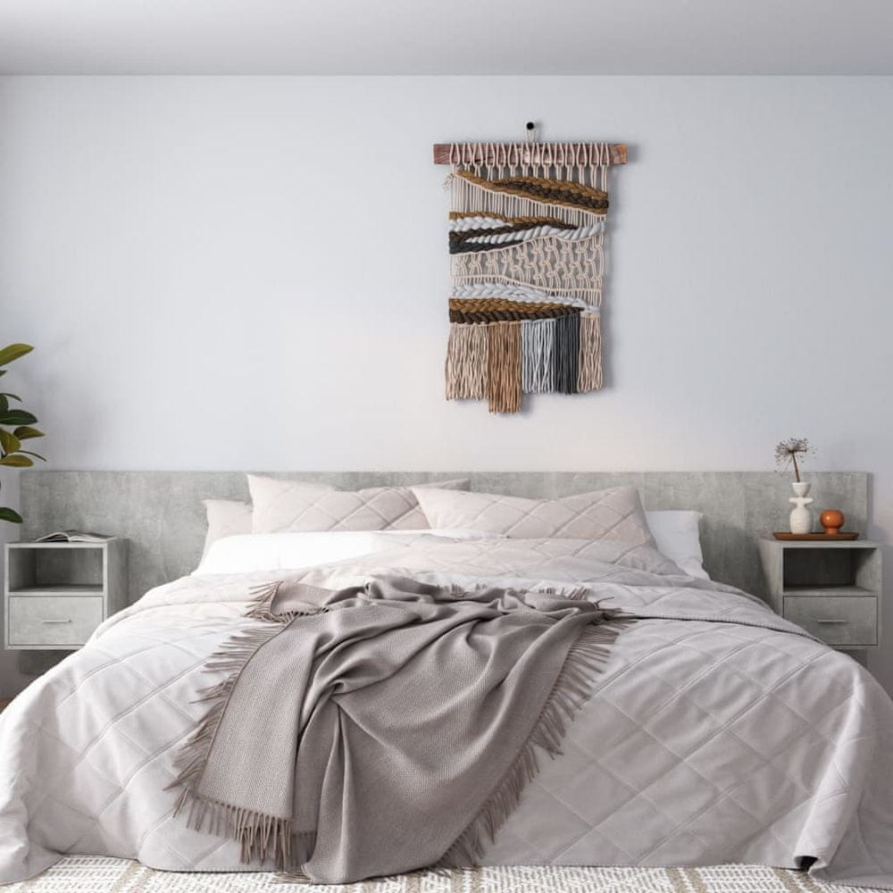 Vidaxl Čelo postele so skrinkami betónovo sivé spracované drevo