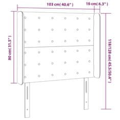 Vidaxl Čelo postele s LED čierne 103x16x118/128 cm látka