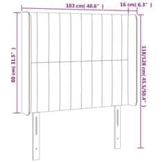 Vidaxl Čelo postele s LED sivohnedé 103x16x118/128 cm látka