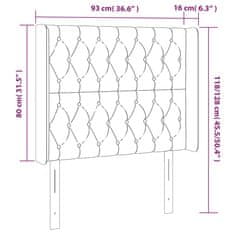 Vidaxl Čelo postele s LED čierne 93x16x118/128 cm zamat