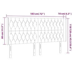 Vidaxl Čelo postele so záhybmi ružový 183x16x118/128 cm zamat