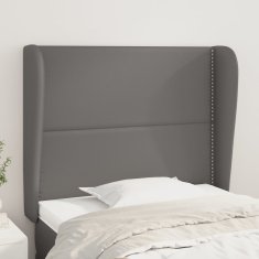 Vidaxl Čelo postele so záhybmi sivé 93 x 23 x 118/128 cm umelá koža