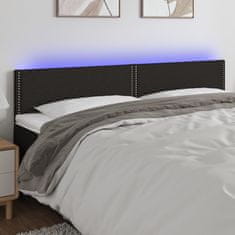 Vidaxl Čelo postele s LED čierne 160x5x78/88 cm látka