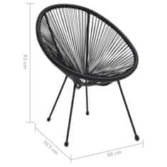 Petromila vidaXL Záhradné okrúhle stoličky 2 ks polyratan čierne