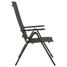 Petromila vidaXL Skladacie záhradné stoličky 2 ks hliník a textilén čierne