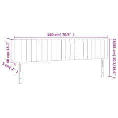 Vidaxl Čelo postele s LED ružové 180x5x78/88 cm zamat