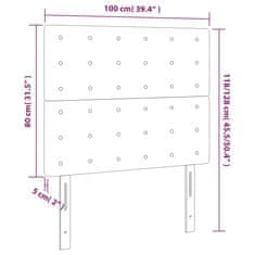 Vidaxl Čelo postele s LED tmavomodré 100x5x118/128 cm zamat