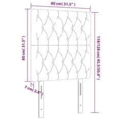 shumee Čelo postele s LED bledosivé 80x7x118/128 cm látka