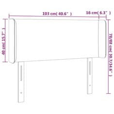 Vidaxl Čelo postele s LED čierne 103x16x78/88 cm zamat