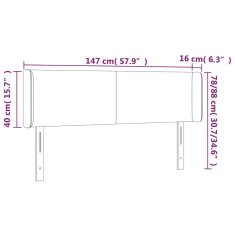 Vidaxl Čelo postele so záhybmi čierne 147x16x78/88 cm látka