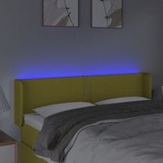 Vidaxl Čelo postele s LED zelené 147x16x78/88 cm látka