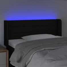 Vidaxl Čelo postele s LED čierne 93x16x78/88 cm látka